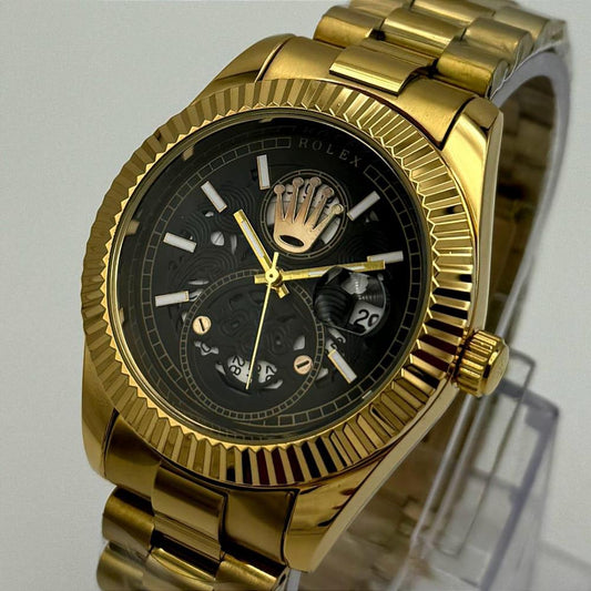 Men’s Stainless Steel Quartz Watch  Round Dial Water Resistant