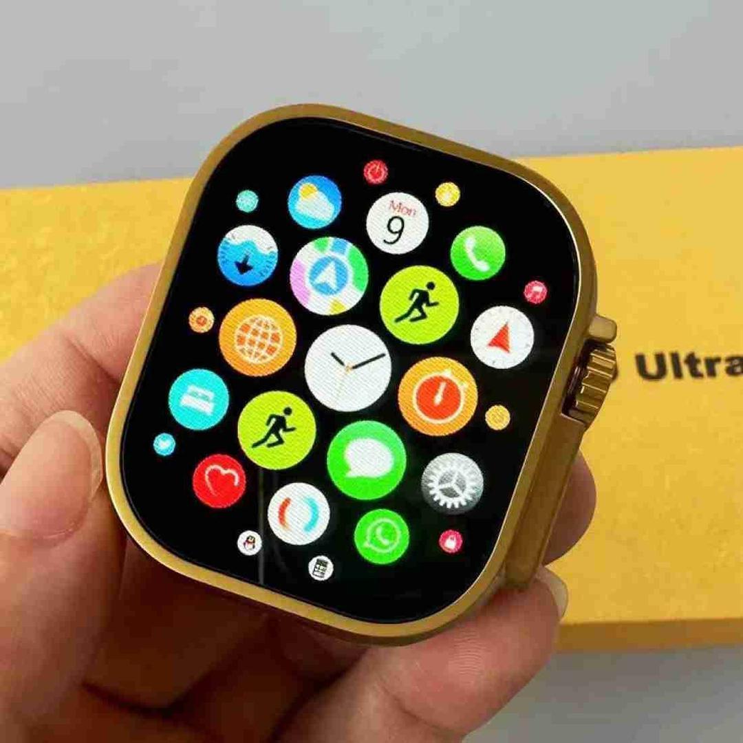 HK9 Ultra Golden Edition Smart Watch   Bluetooth 5.1 GPS  NFC Voice