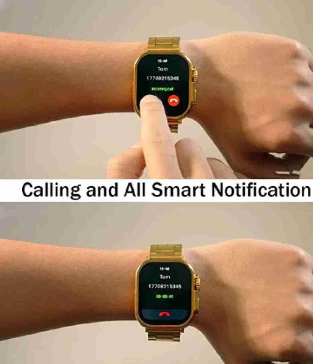 HK9 Ultra Golden Edition Smart Watch   Bluetooth 5.1 GPS  NFC Voice