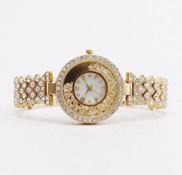 Fashion Diamond Women’s Quartz Watch  Golden Luxury Ladies  Watch