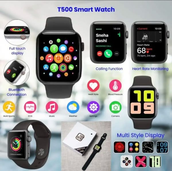 T500 Bluetooth Smart Watch  Heart Rate Monitor