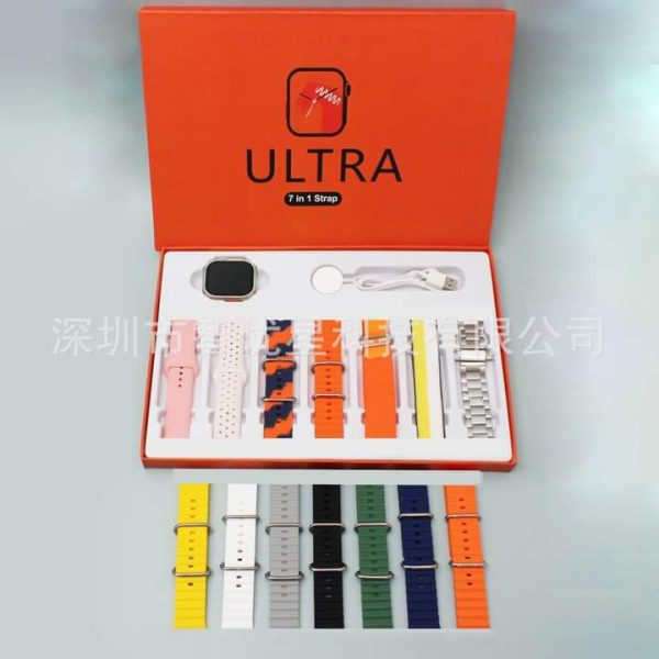 7 in 1 Ultra Smart Watch  2.0 LCD Display  7 Premium Straps