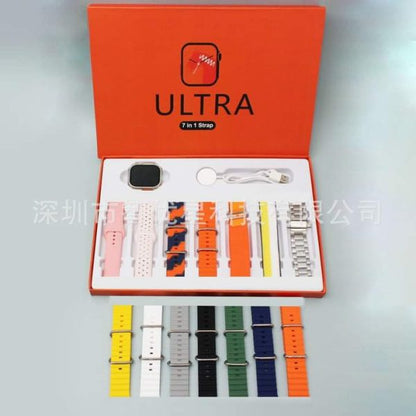 7 in 1 Ultra Smart Watch  2.0 LCD Display  7 Premium Straps