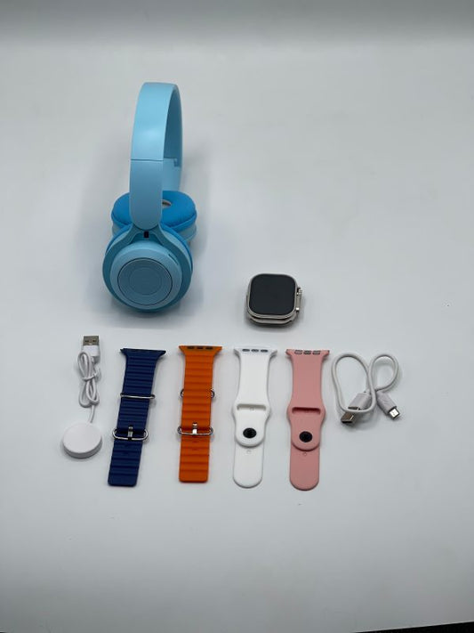 Ultra 2 Smart Watch Bundle  Free P47 Wireless Headphones + 7 Straps