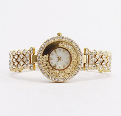 Fashion Diamond Women’s Quartz Watch  Golden Luxury Ladies  Watch