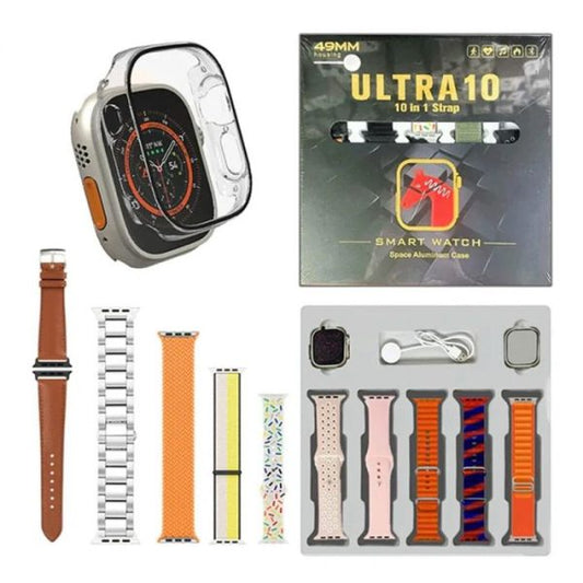 Ultra 10 Smart Watch  10-in-1 Straps + Jelly Case
