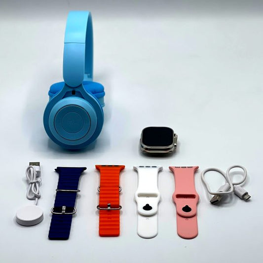 Ultra 2 Smart Watch Bundle  Free P47 Wireless Headphones + 7 Straps